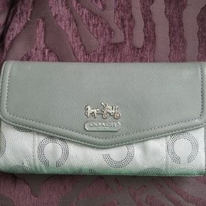 Coach signature fabric checkbook wallet